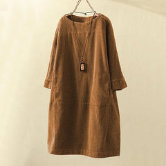Corduroy Retro Casual Women's Mini Dress