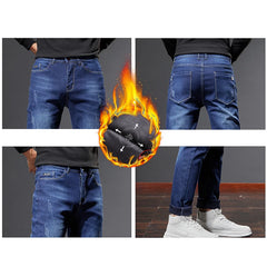 Jeans Men Business Slim Fashion Stretch Straight Causal Denim Trousers
