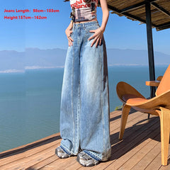 Baggy Jeans For Women Wide Leg Pants Blue Loose High Waist