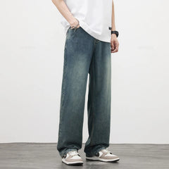 Jeans Men Summer Thin Loose Wide Leg Casual Pants