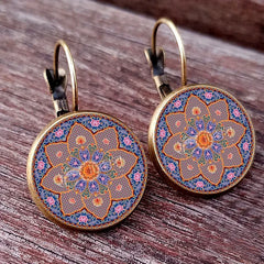 Painted Geometric stud earrings for women