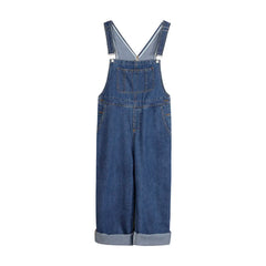 Oversized Overalls Retro Blue Denim Strap Pants Casual Jumpsuit
