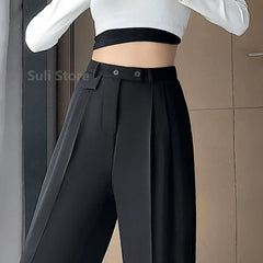 Suit Pants High Waist Wide-Leg Pants Trousers