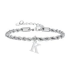 Men Twisted Rope Silver Color Link Chain Bracelets