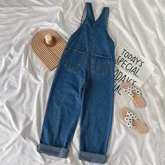 Oversized Women Jeans Fashion Overalls Female Strap Denim Pants Casual