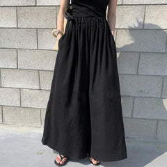 Summer Fashionable Pure Color Wide Leg Pants
