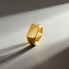 Stainless Steel Rectangular Seal Rings Finger Jewelry Accessories