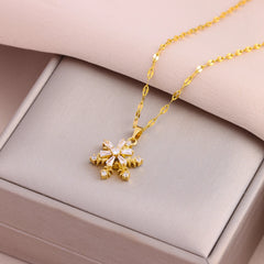 Fashion Gold Plated Lucky Rotatable Series Pendant Necklaces