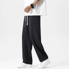 Trousers Men's Fashion Straight Loose Pants Elastic Waist Wide Streetwear