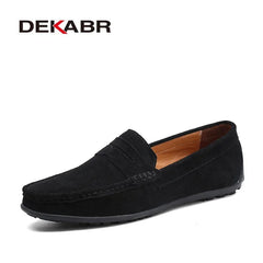 Big Size Men Loafers Real Leather Fashion Boat Shoes