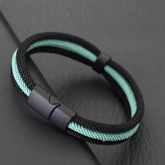 Men Bracelet 4mm Grade A Milan Rope Wrap Buckle Outdoor Bracelets