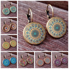 Painted Geometric stud earrings for women