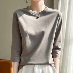 Short Sleeve T-Shirt Joker Cotton Cropped Sleeve Bottoming Shirt