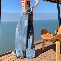 Baggy Jeans For Women Wide Leg Pants Blue Loose High Waist