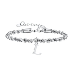 Men Twisted Rope Silver Color Link Chain Bracelets
