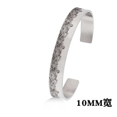 Classic Simple Open Adjustable Glossy Stainless Steel Bracelet