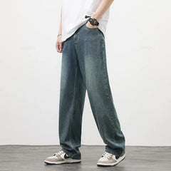 Jeans Men Summer Thin Loose Wide Leg Casual Pants