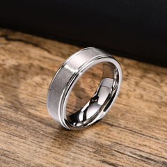 6mm Matte Surface Ring for Men Classic Stainless Steel