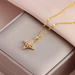 Fashion Gold Plated Lucky Rotatable Series Pendant Necklaces
