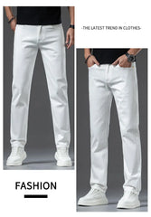 Jeans for Men Comfortable Cotton Fabric Straight Pants Classic Style