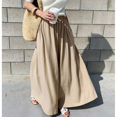 Summer Fashionable Pure Color Wide Leg Pants