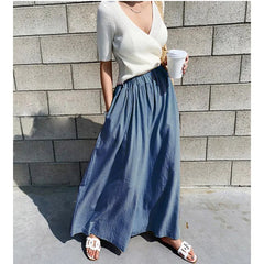 Summer Fashionable Pure Color Wide Leg Pants