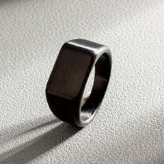 Stainless Steel Rectangular Seal Rings Finger Jewelry Accessories