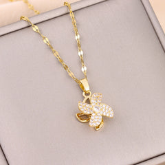 Fashion Gold Plated Lucky Rotatable Series Pendant Necklaces