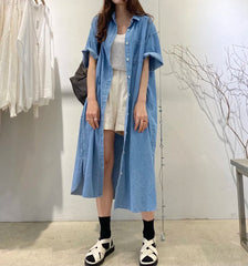 Woman Denim Dress Vestidos Robe Elbise Loose Plus Size