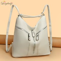 Women Soft Leather Backpacks Purses Large Capacity Shoulder Bag
