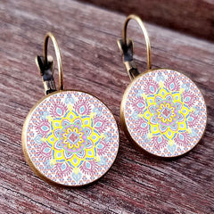 Painted Geometric stud earrings for women