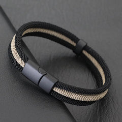 Men Bracelet 4mm Grade A Milan Rope Wrap Buckle Outdoor Bracelets