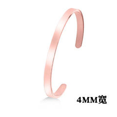 Classic Simple Open Adjustable Glossy Stainless Steel Bracelet
