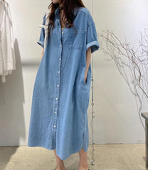 Woman Denim Dress Vestidos Robe Elbise Loose Plus Size