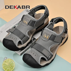 Fashion Casual Genuine Leather Mesh Lining Summer Sandals