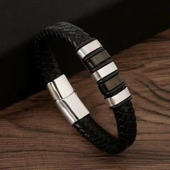 Multilayer Stainless Steel Insert Bracelet Viking Leather Bracelets