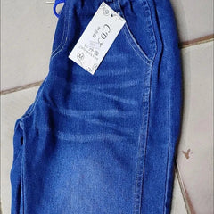 Drawstring Ankle-length Loose Jogger Jeans Solid Color Streetwear