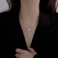 Fashion Round Zircon Necklace Minimalist Style Charm Choker Jewelry
