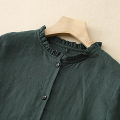 Cotton Vintage Dresses Casual Elegant Dress Long Sleeve Style