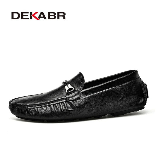 Men Casual Shoes Men Leather Loafers Soft Moccasins Non-slip Flats