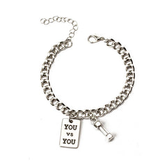 Double Chain Hollow Cross Pendant Stainless Steel Bracelet Fashion