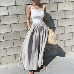 Summer Fashionable Pure Color Wide Leg Pants