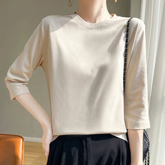 Short Sleeve T-Shirt Joker Cotton Cropped Sleeve Bottoming Shirt