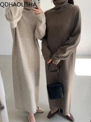 Women Oversize Knitted Sweater Dress Style