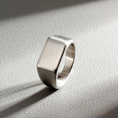 Stainless Steel Rectangular Seal Rings Finger Jewelry Accessories