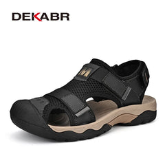 Fashion Casual Genuine Leather Mesh Lining Summer Sandals