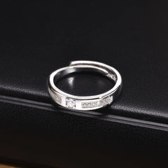 Adjustable 4mm Rings for Men Sparking Cubic Zirconia Stones