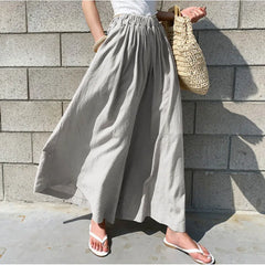 Summer Fashionable Pure Color Wide Leg Pants
