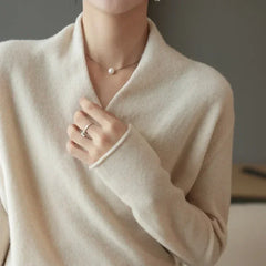 Sweater Knitted Pullover Clothes Casual V-Neck Warm Fashion Knit Tops