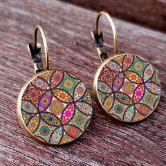 Painted Geometric stud earrings for women